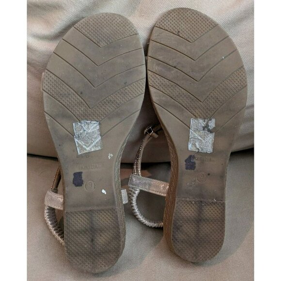 Sz 9 Patrizia Spring Step Soft Gold Charmer Sandals T-Strap Crystal Strap Jewels - Picture 7 of 9